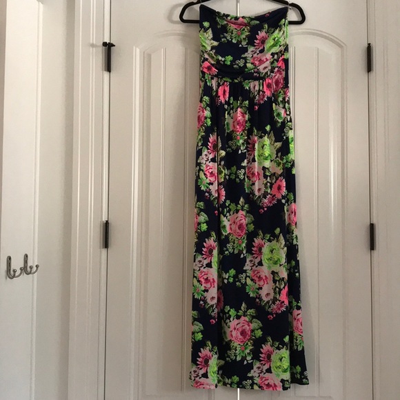 Strapless, floral maxi dress - Picture 1 of 1